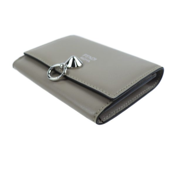 903123002019 7 Fendi Visaway Leather Card Case Gray