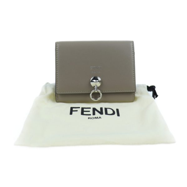 903123002019 8 Fendi Visaway Leather Card Case Gray