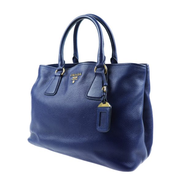 903123002037 2 Prada Leather Tote Bag Blue