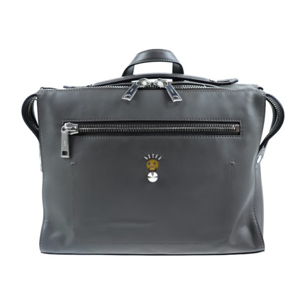 904123007077 1 Fendi Business Bag Calf Leather Gray