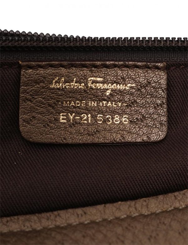 905113002012 6 Salvatore Ferragamo Gancini Leather Shoulder Bag Bronze