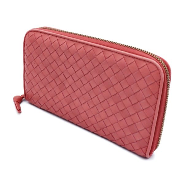 906033007073 2 Bottega Veneta Intrecciato Long Wallet Leather Pink