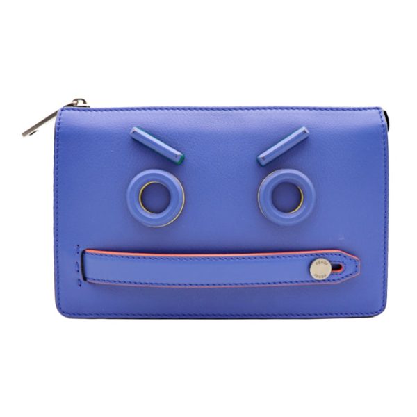 906033007082 1 Fendi Bag Bugs Leather Clutch Bag Blue Green