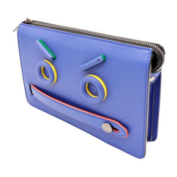 906033007082 2 Fendi Bag Bugs Leather Clutch Bag Blue Green