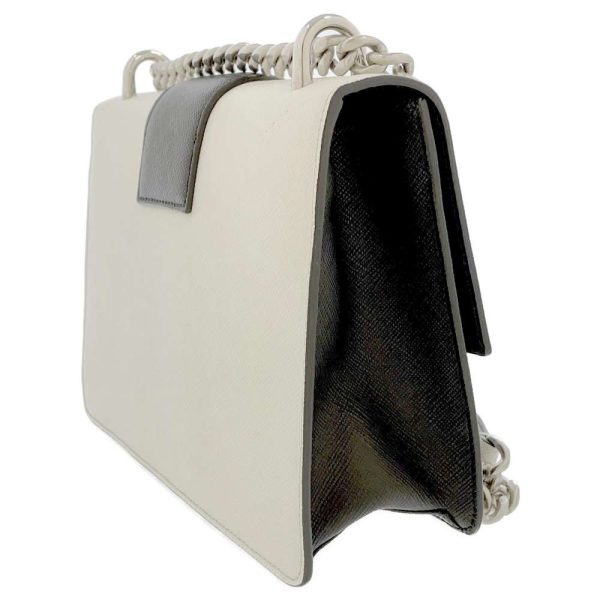 9074507 02 Prada Chain Shoulder Bag White Black