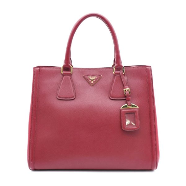 908013002077 1 PRADA Saffiano Handbag Bordeaux Red