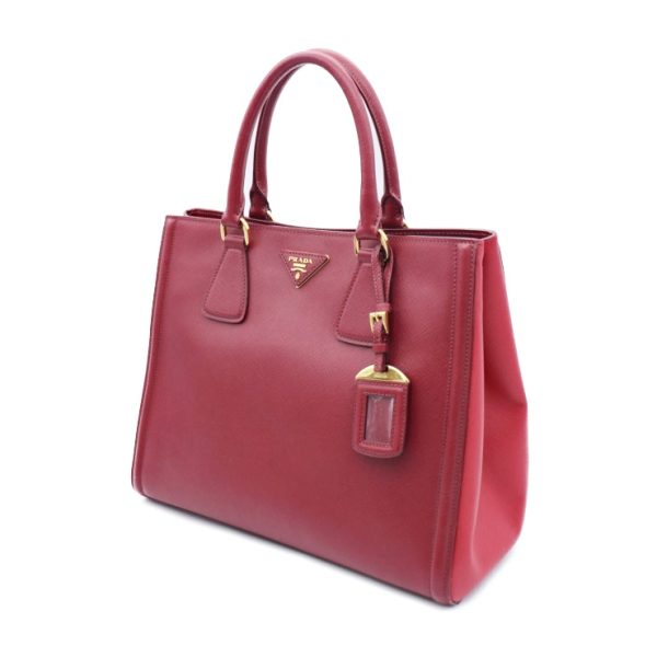 908013002077 2 PRADA Saffiano Handbag Bordeaux Red