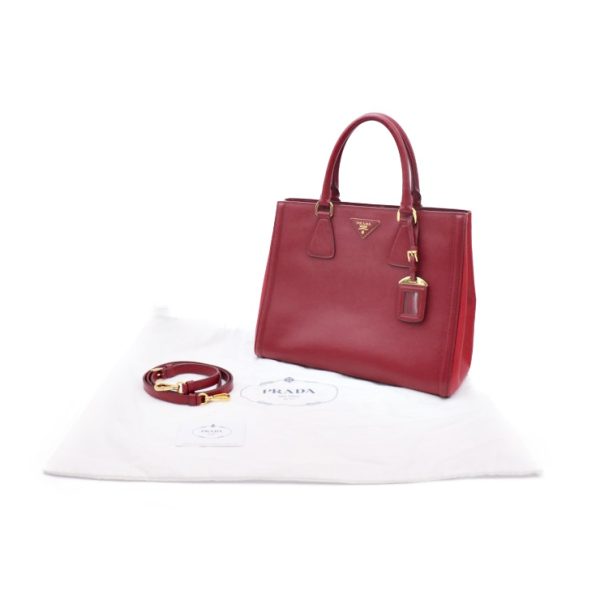 908013002077 8 PRADA Saffiano Handbag Bordeaux Red