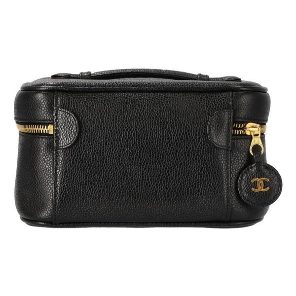 90881 2 Chanel Caviar Skin Vanity Bag Black