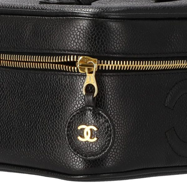 90881 6 Chanel Caviar Skin Vanity Bag Black