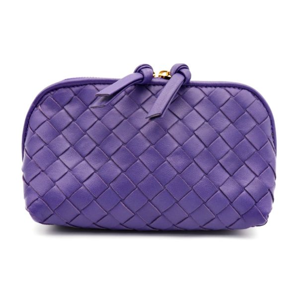 909043002145 1 Bottega Veneta Intrecciato Pouch Leather Purple