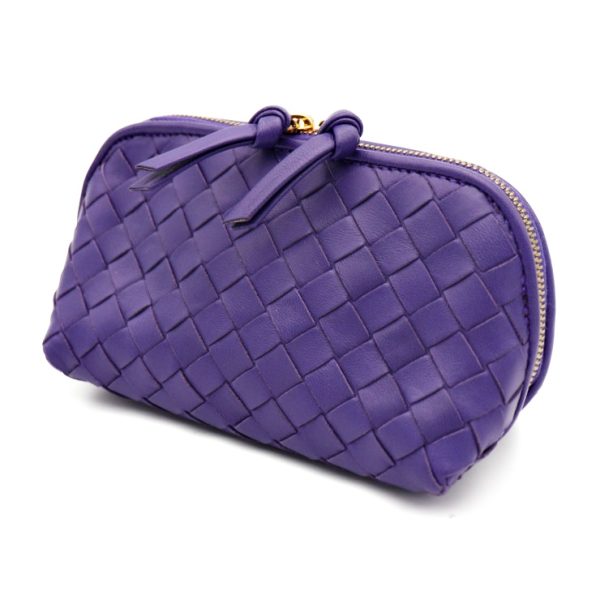 909043002145 2 Bottega Veneta Intrecciato Pouch Leather Purple