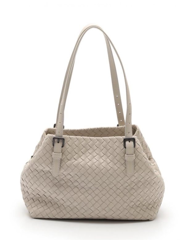 909103007110 1 Bottega Veneta Intrecciato Handbag Leather Cream