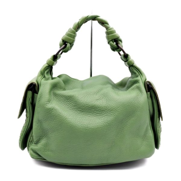 910043007194 1 Bottega Veneta Intrecciato Handbag Leather Green