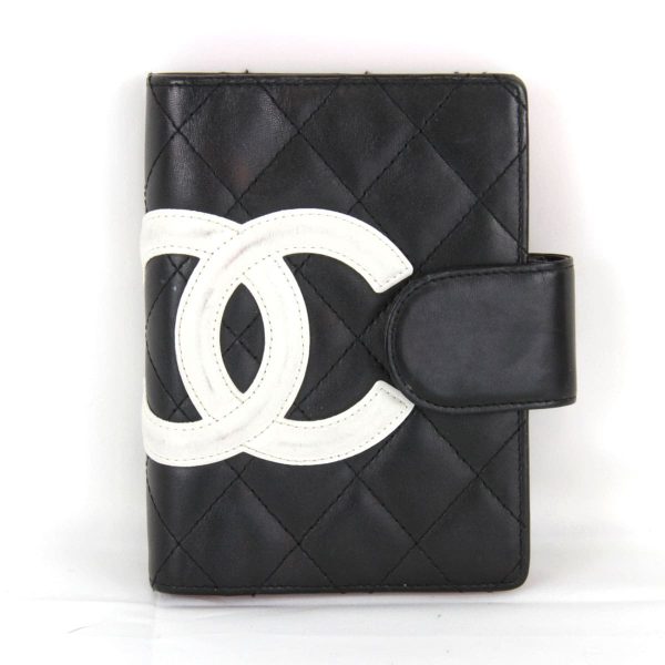 9104230604909t 1 Chanel Cambon Line Leather Agenda Notebook Cover Black