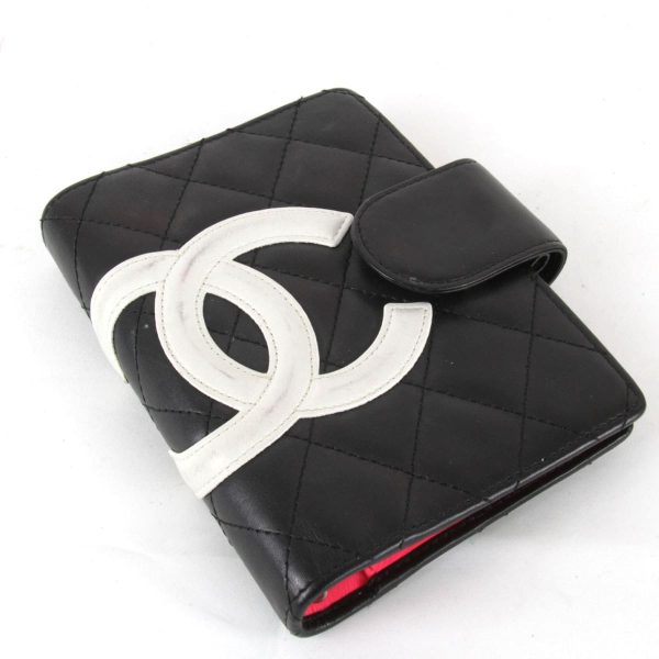 9104230604909t 3 Chanel Cambon Line Leather Agenda Notebook Cover Black