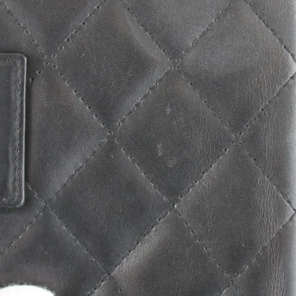 9104230604909t 8 Chanel Cambon Line Leather Agenda Notebook Cover Black