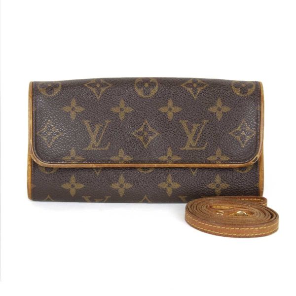 9104231006675t 1 Louis Vuitton Pochette Twin PM Pochette Monogram Canvas Brown