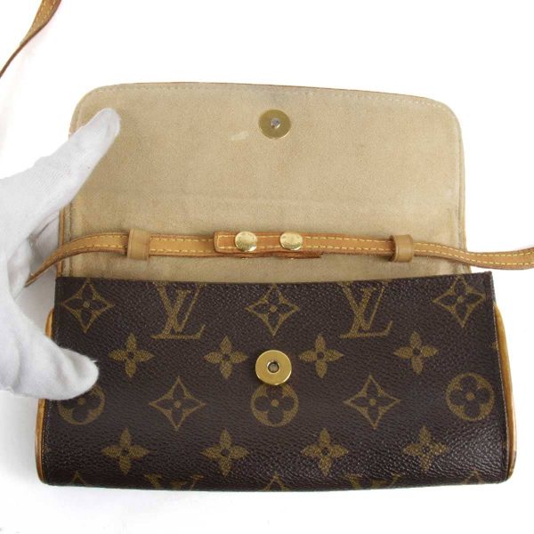 9104231006675t 7 Louis Vuitton Pochette Twin PM Pochette Monogram Canvas Brown