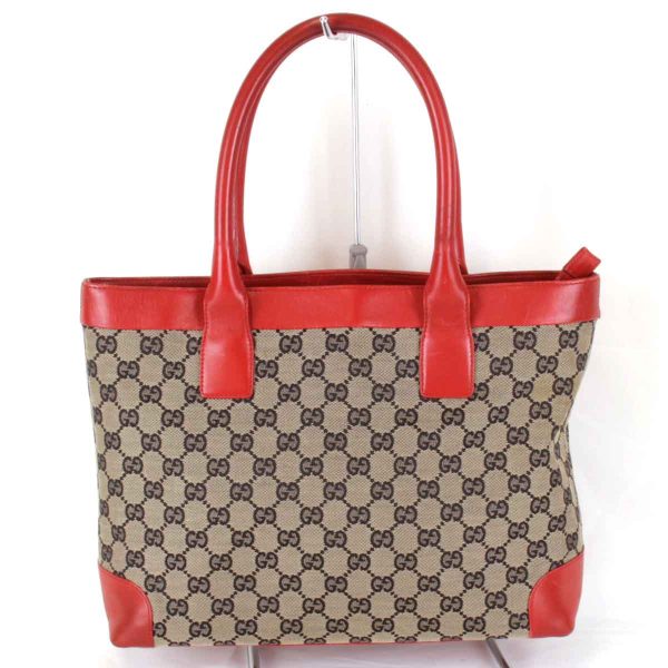 9104240609453t 1 Gucci GG Canvas Handbag Red