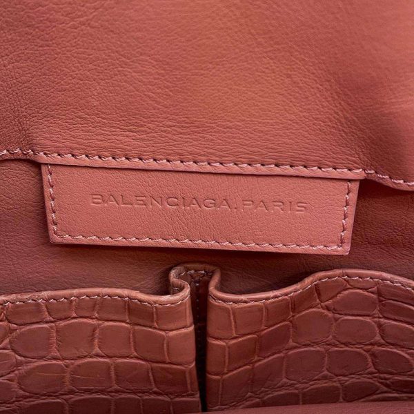 9109452 15 Balenciaga The Paper Matte Crocodile Tote Bag Pink