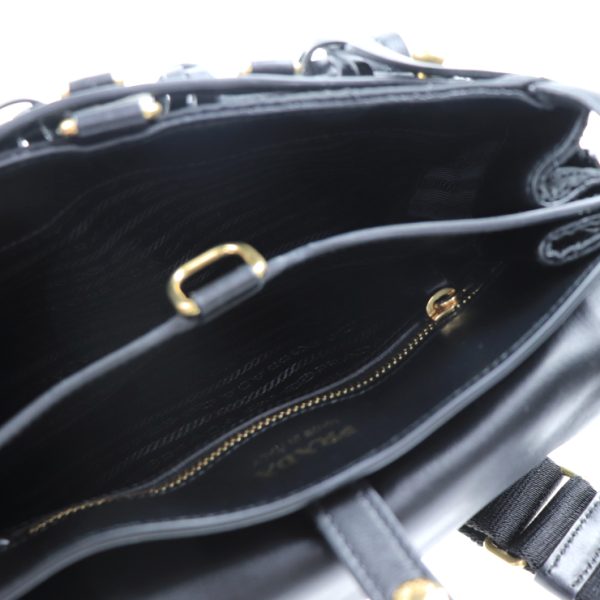 911123007166 9 Prada Nylon Leather Corsair Shoulder Bag Black