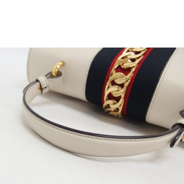 91113 4 Gucci Sylvie Leather Shoulder Bag White