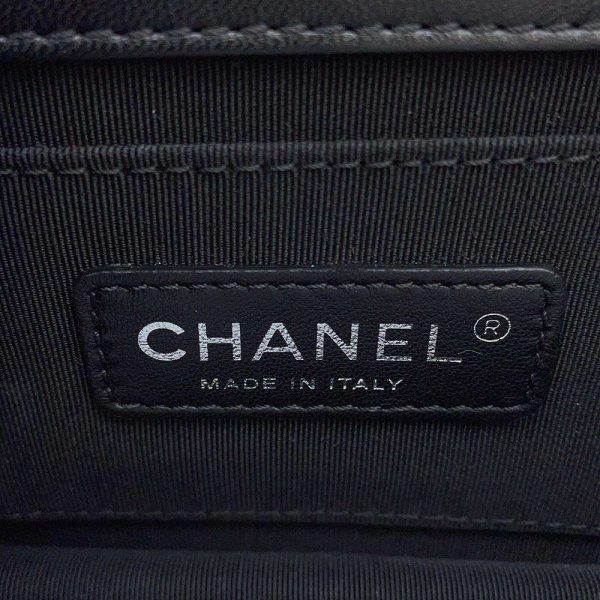 9115071 12 Chanel Chain Shoulder Bag Coco Mark Lego Boy Rhinestone Logo Enamel Patent Leather Clutch Black