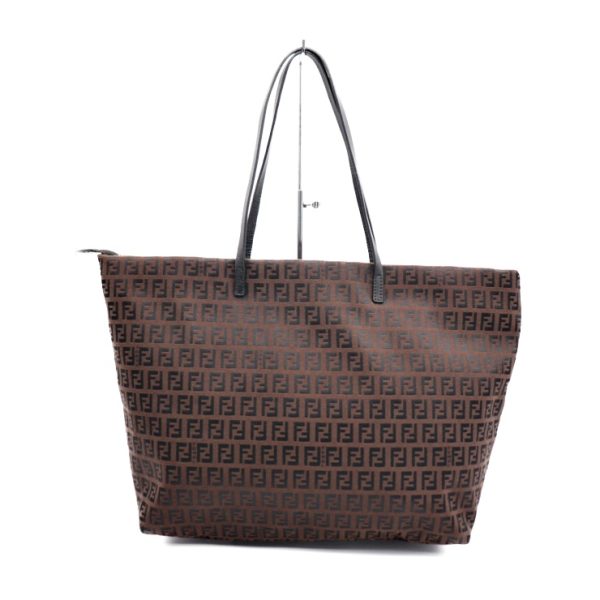 912023002082 3 Fendi Zucca Canvas Leather Tote Bag Brown Black