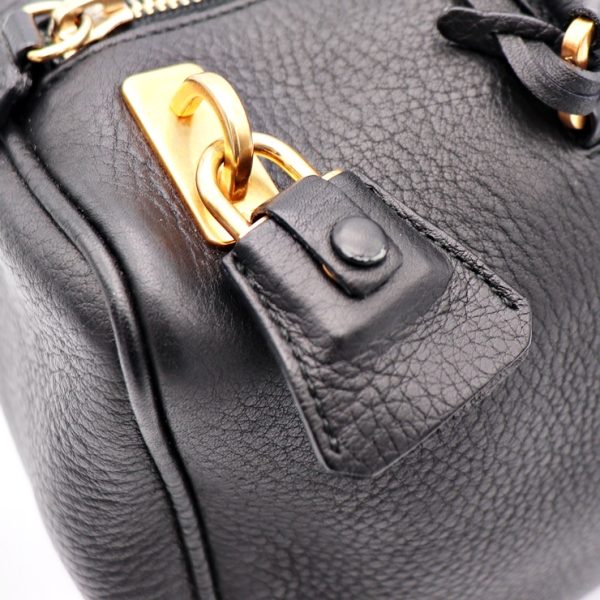 912033002117 7 Prada Leather Mini Boston Bag Black