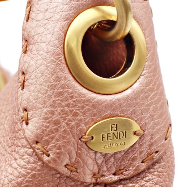 913023007144 7 Fendi Selleria Leather Shoulder Bag Pink Metallic