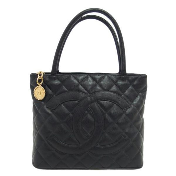 91305 1 Chanel Caviar Skin Tote Bag Black