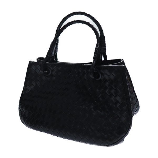 913083002113 2 Bottega Veneta Handbag Leather Black Intrecciato