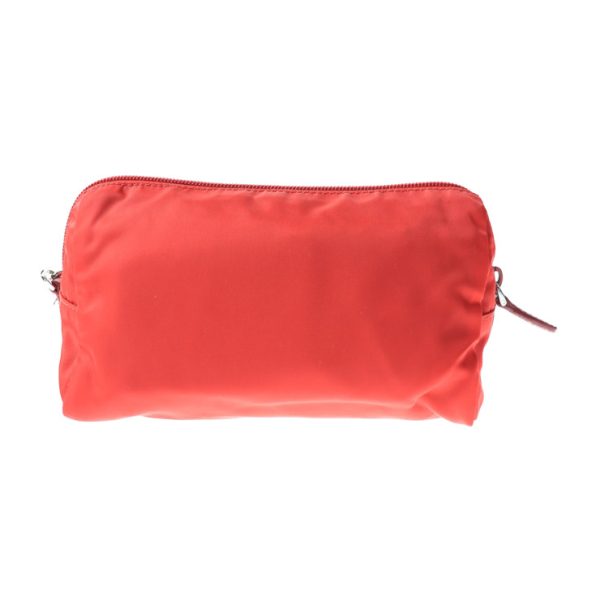 913113007151 3 Prada Nylon Cosmetic Pouch Red