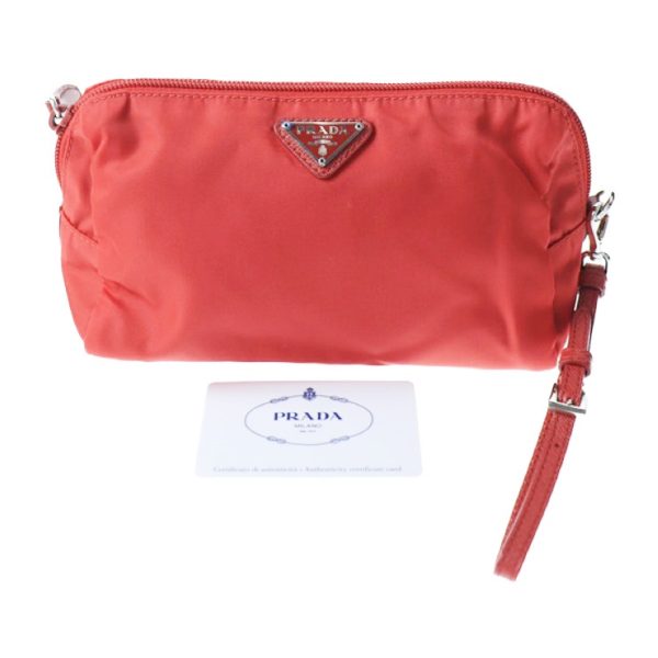 913113007151 7 Prada Nylon Cosmetic Pouch Red