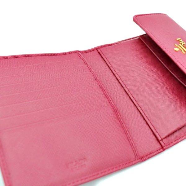 915013002115 3 PRADA Saffiano Tri Fold Wallet Pink