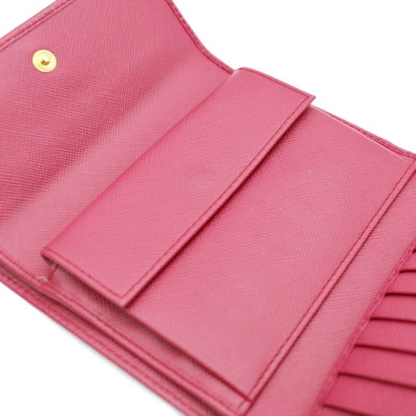 915013002115 4 PRADA Saffiano Tri Fold Wallet Pink