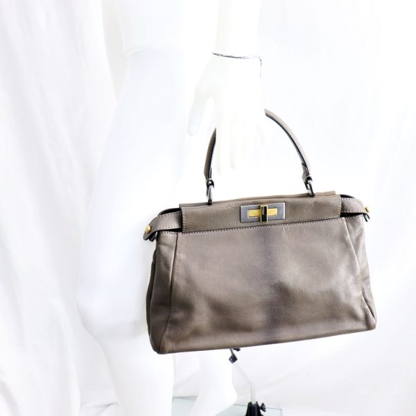 916103007208 9 Fendi Peekaboo Leather Handbag Brown