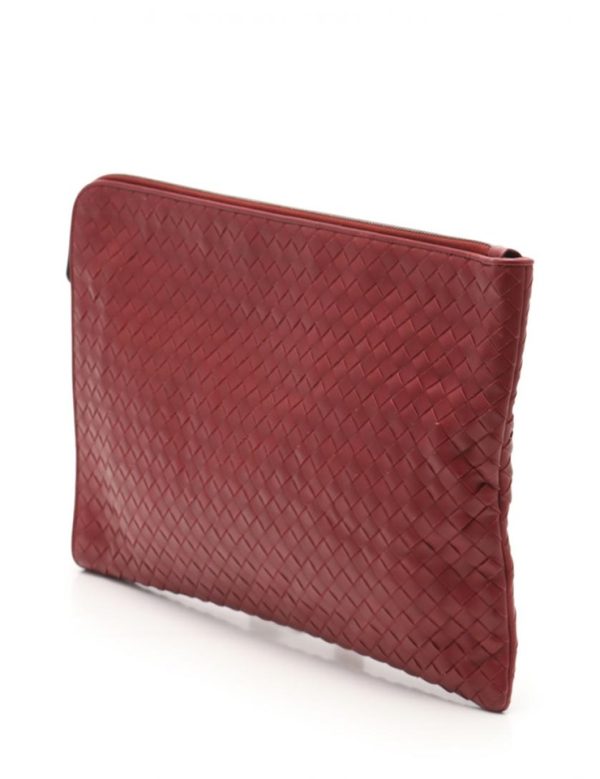 917093002103 2 Bottega Veneta Intrecciato Clutch Bag Leather Red