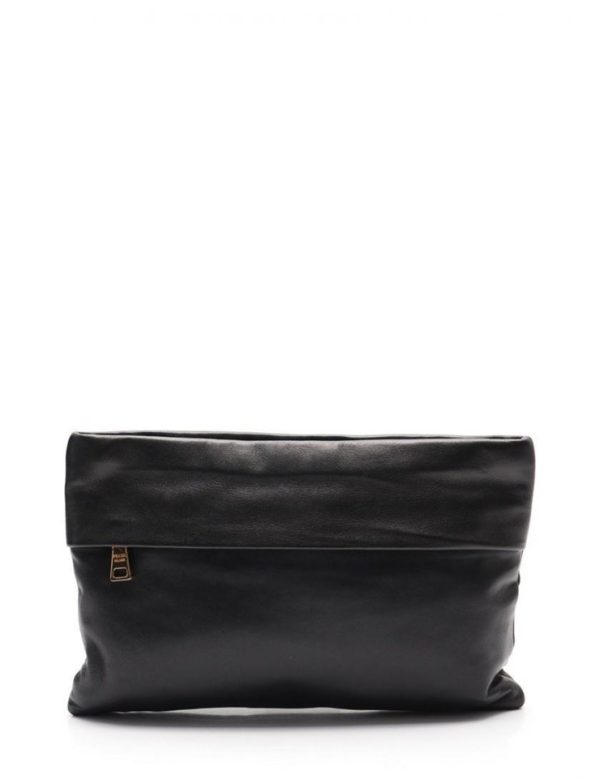 917123002197 1 Prada Nappa Leather Clutch Bag Black