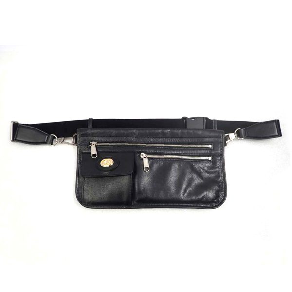 91800 1 Gucci Interlocking G Medium Leather Shoulder Bag Black