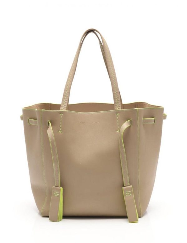 918093007123 1 Celine Hippo Phantom Tote Bag Leather Beige Neon Yellow