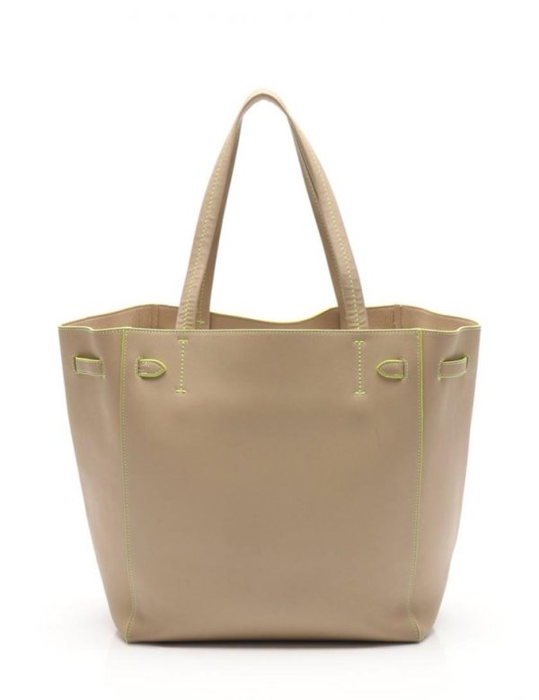 918093007123 3 Celine Hippo Phantom Tote Bag Leather Beige Neon Yellow