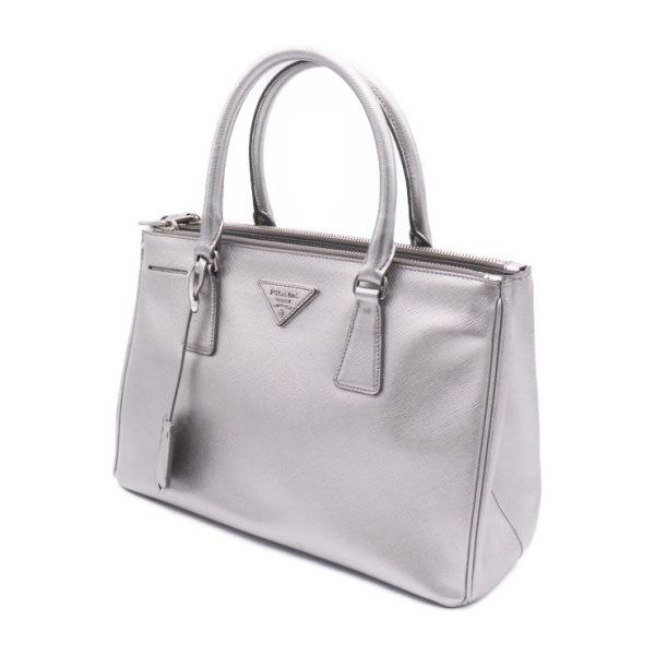 919023002178 2 PRADA Saffiano Shoulder Handbag Silver