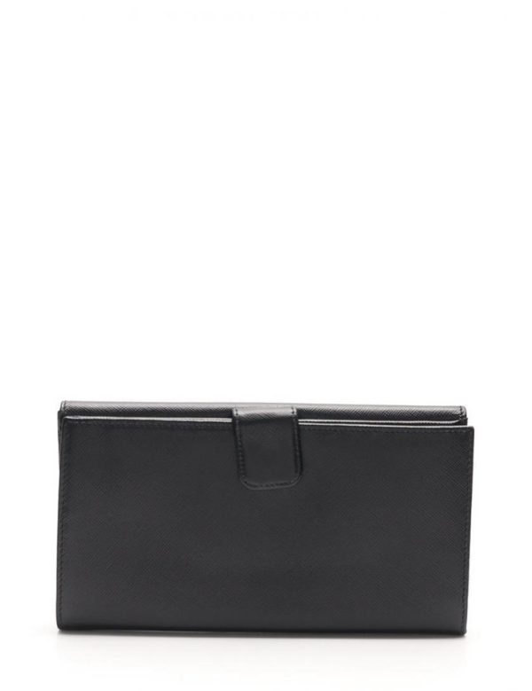 919113002203 3 Prada Saffiano Oro Long Wallet Black