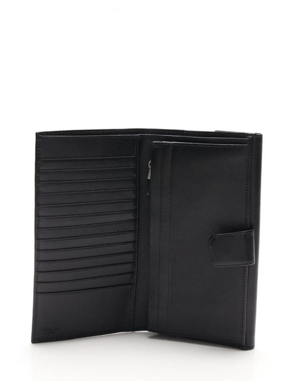 919113002203 4 Prada Saffiano Oro Long Wallet Black