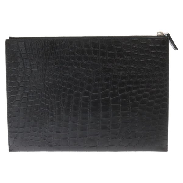 9224b200069 2 Saint Laurent Paris Embossed Leather Clutch Bag Black