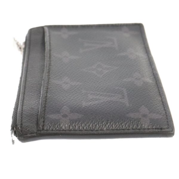 9224e060032 3 LOUIS VUITTON Monogram Coin Card Holder Canvas Black