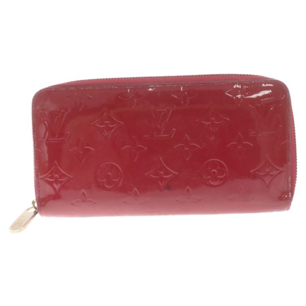 9224e120005 1a Louis Vuitton Pomme Damour Monogram Vernis Long Zip Wallet Leather Red