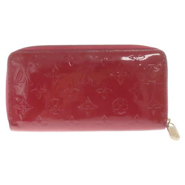 9224e120005 2a Louis Vuitton Pomme Damour Monogram Vernis Long Zip Wallet Leather Red